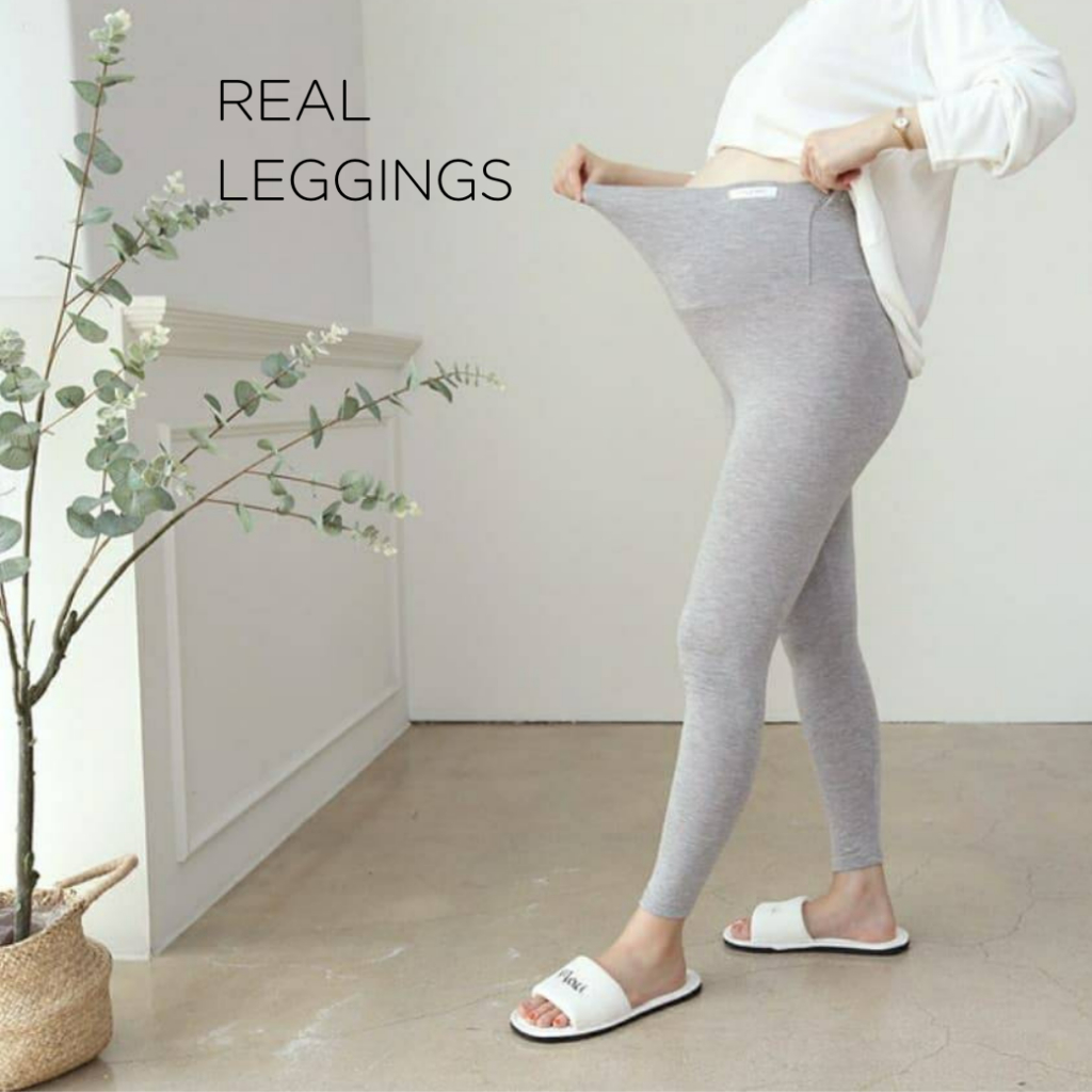 [พร้อมส่ง]Buying Office กางเกงพยุงครรภ์ขายาว [1+1] Maternity Real Leggings ยืดหยุ่น ใส่สบาย จากเกาหลี