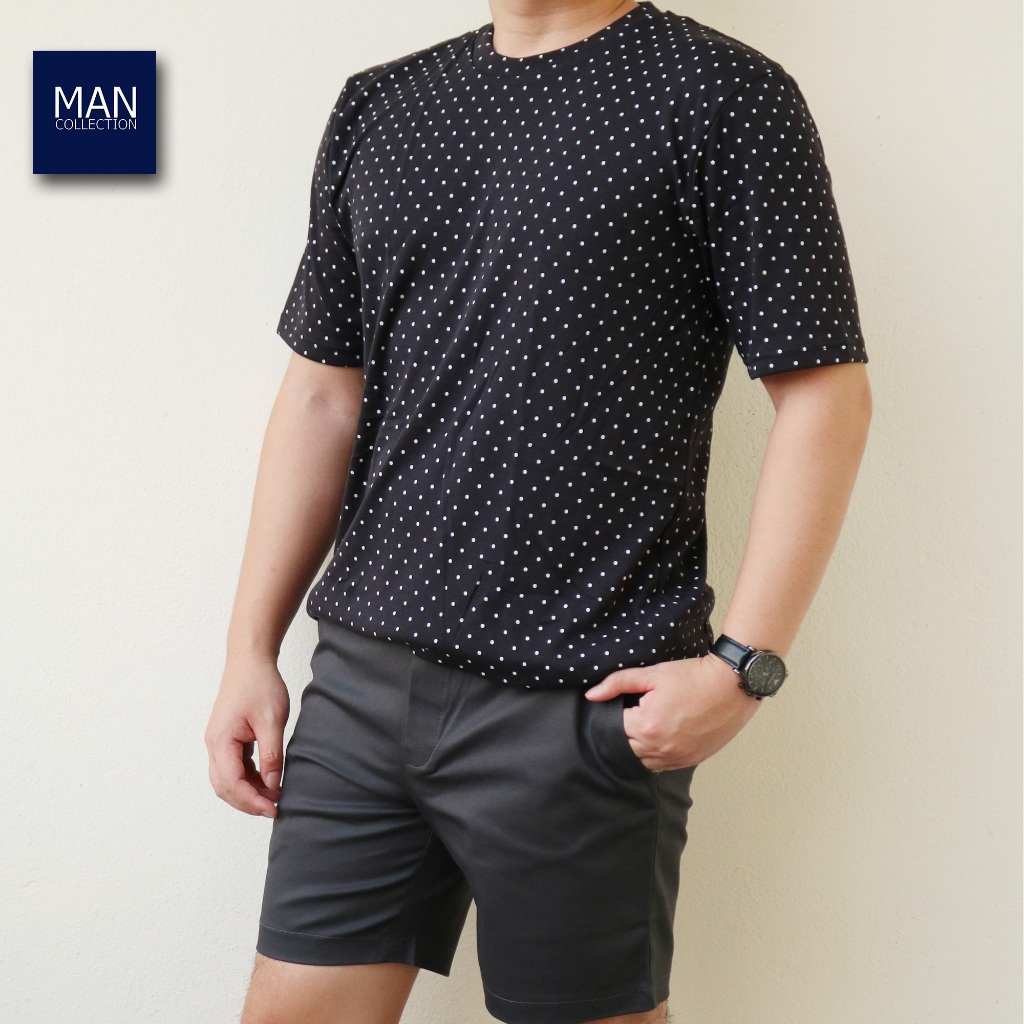 มาใหม่!! เสื้อยืดลายจุดคอกลม เสื้อยืดผู้ชาย ทรงสวยกว่าทั่วไป มีของพร้อมส่ง
