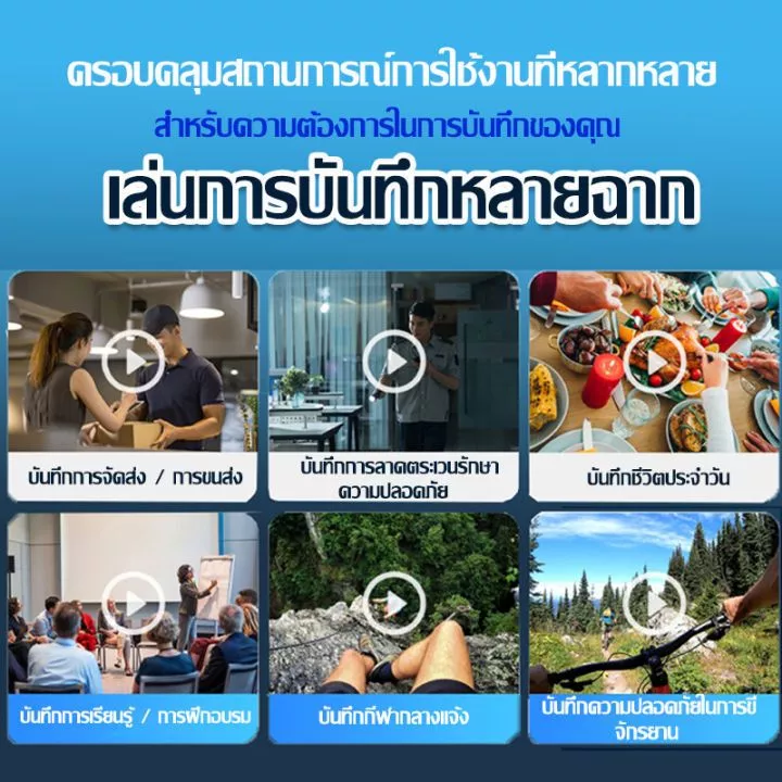 ACTION CAMERA กล้องติดมอไซค์ 4K HD กันน้ำ Wearable กล้องแอ็คชั่นแคม WIFI กล้องติดหมวก พร้อมหน้าจอ OLED Night Vision thumbnail 9