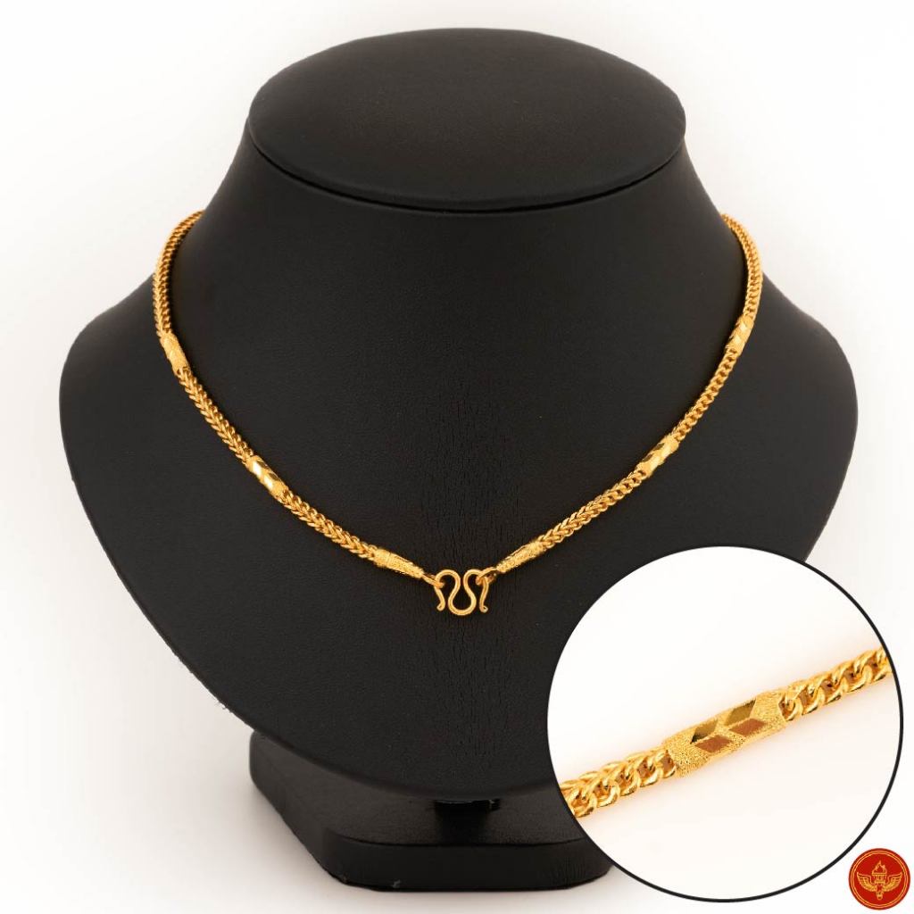 LSW สร้อยคอทองคำแท้ 1 บาท (15.16 กรัม) ลาย ซีตรองโปร่งคั่นปล้อง NF-161