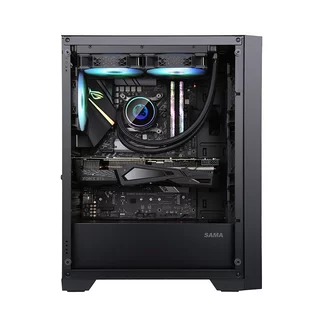 CASE (เคส) SAMA GZS (BLACK) (MB Type : ATX , MICRO ATX , MINI ITX ) มีพัดลม RGB 4 ตัว