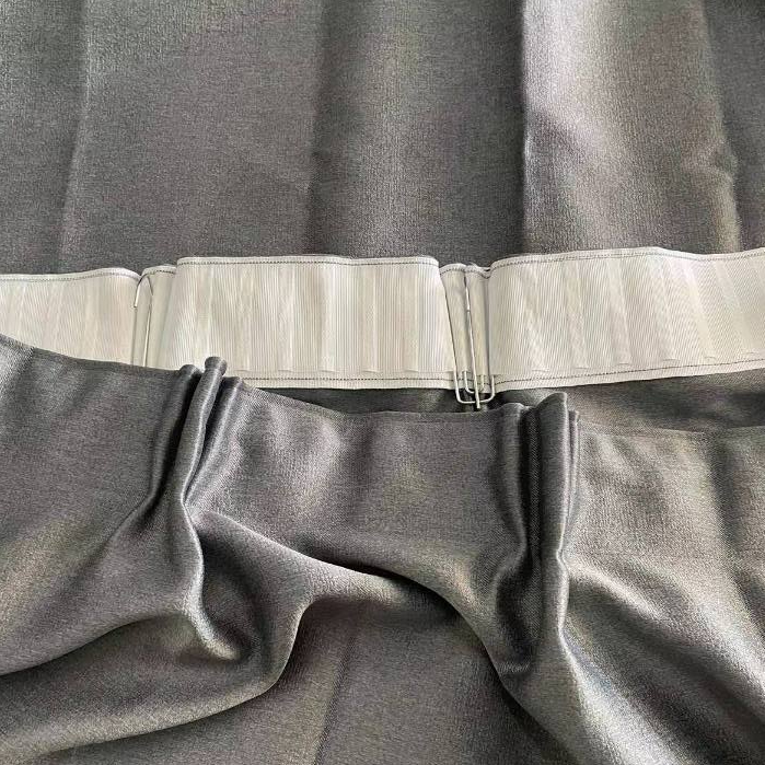 แนะนำ ผ้าม่าน ผ้าม่านจีบจีน ใส่ตะขอ สีพื้น สีเทา ทึบแสง หน้าต่าง ประตู กันแอร์ กันห้อง สำเร็จ พร้อมส่ง ราคาพิเศษ มีเก็บเงินปลายทาง