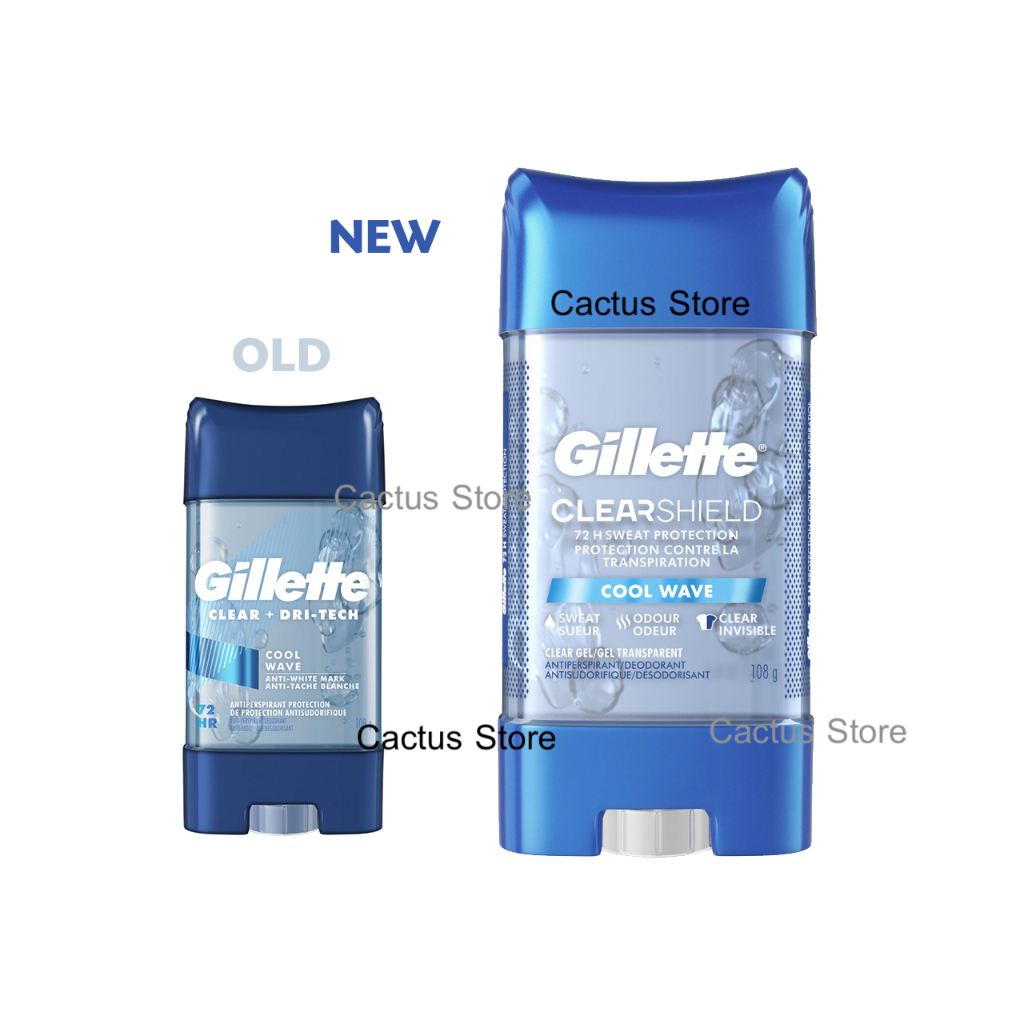 ใหม่!!! Gillette Clear Gel Cool wave ยิลเลตต์ เคลียร์เจล ระงับกลิ่นกายใต้วงแขน ขนาดใหญ่ 3.8Oz(107g.)