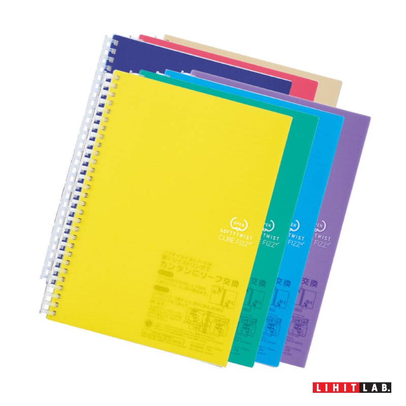สมุดโน๊ตเปลี่ยนไส้ได้แบบห่วงนิ่มไซส์ B5 (LIHIT Cube Fizz Soft Twist Ring Note B5)
