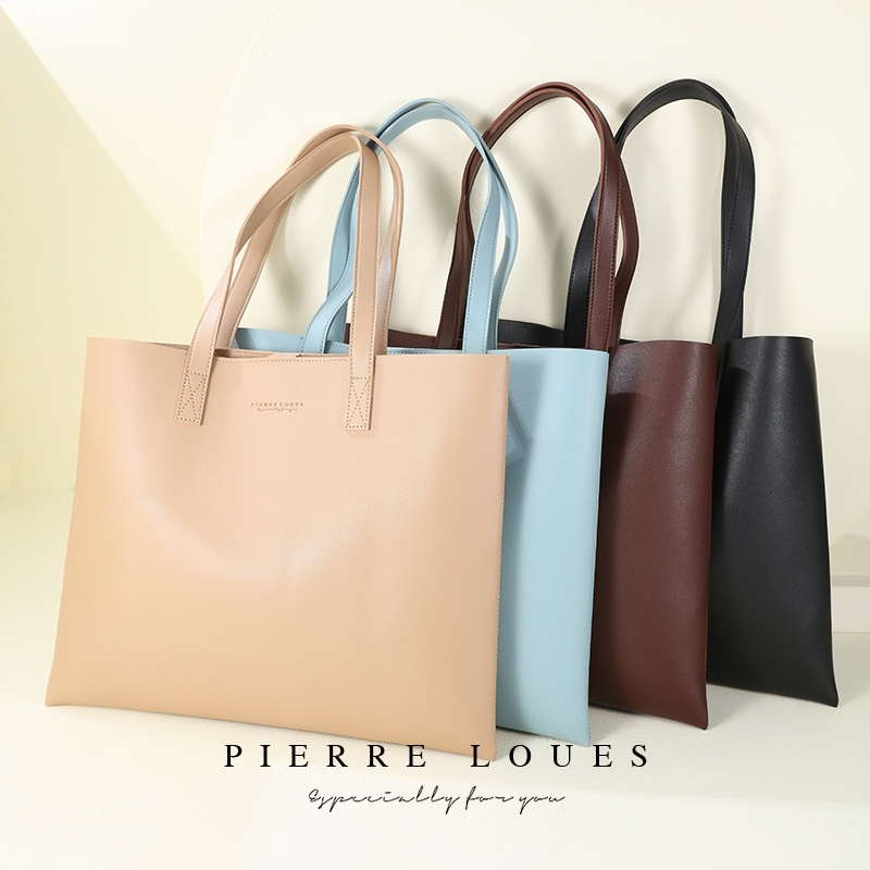 ุ615-3 กระเป๋าสะพายไหล่  Pierre loues ขนาดใหญ่ จุของได้เยอะ สีพื้น แฟชั่นสําหรับผู้หญฺิง