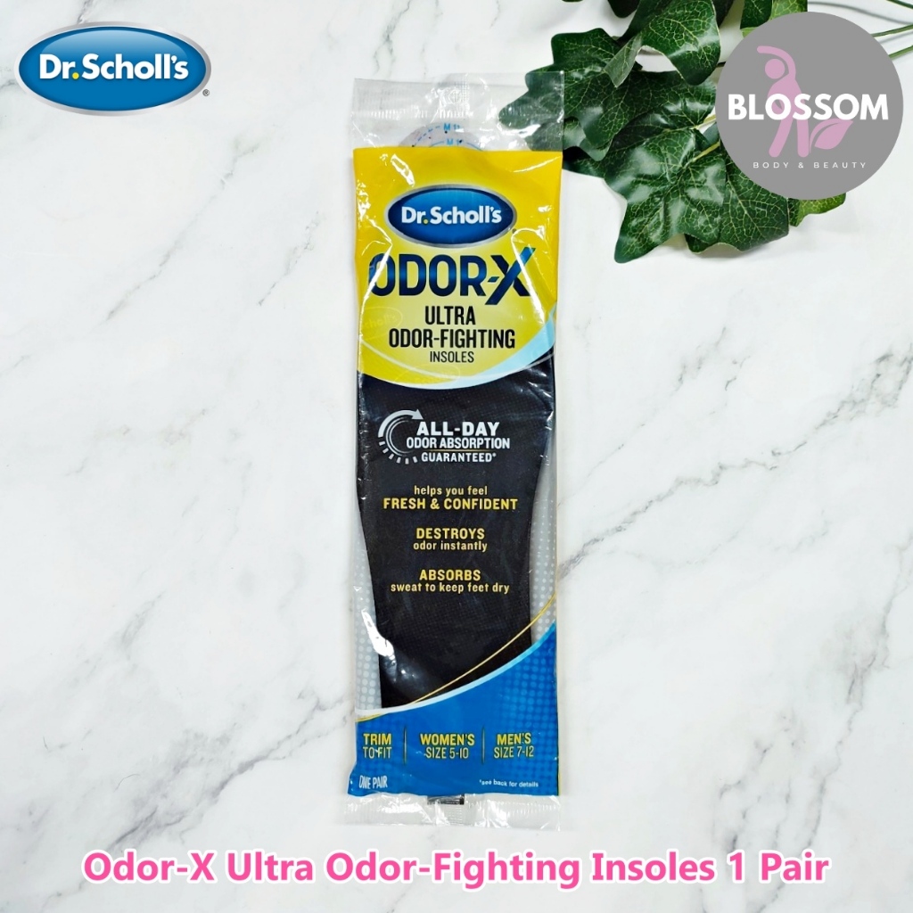 Dr. Scholl's - Odor-X Ultra Odor-Fighting Insoles 1 Pair แผ่นรองรองเท้า ดูดซับเหงื่อ ควบคุมกลิ่นตลอดวัน