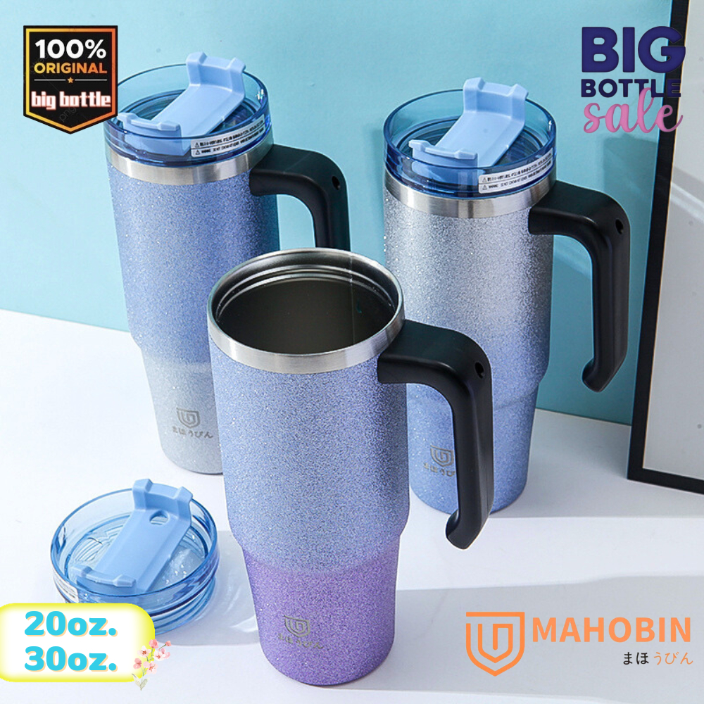 Mahobin แก้วเก็บความเย็น ความร้อน เก็บอุณหภูมิ แก้วสแตนเลส พร้อมหลอด MB-8749 30oz