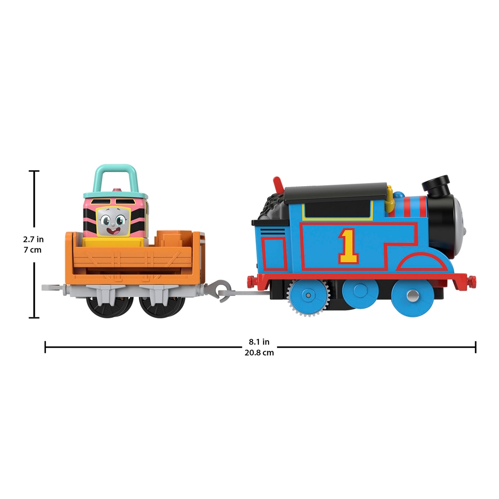 Thomas & Friends Motorized Fix em Up Friends โทมัส แทร็คมาสเตอร์รางรถไฟชุดคาร์ลี่และแซนดี้พร้อมหัวรถไฟโทมัสใช้ถ่าน HDY58 — صورة 3