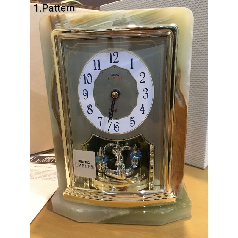 นาฬิกาตั้งโต๊ะ​หินอ่อน​นำเข้าSEIKO​ CLOCK​ EMBLEM