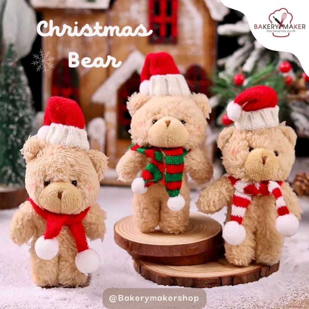 ตุ๊กตาหมี คริสต์มาส 1 ตัว พวงกุญแจ Christmas Teddy Bear dolls