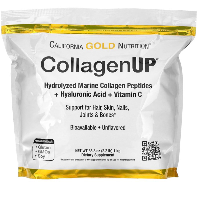 ขนาด 1 kg คอลลาเจน  CollagenUP, Unflavored, 2.2 lbs (1 kg), California Gold Nutrition