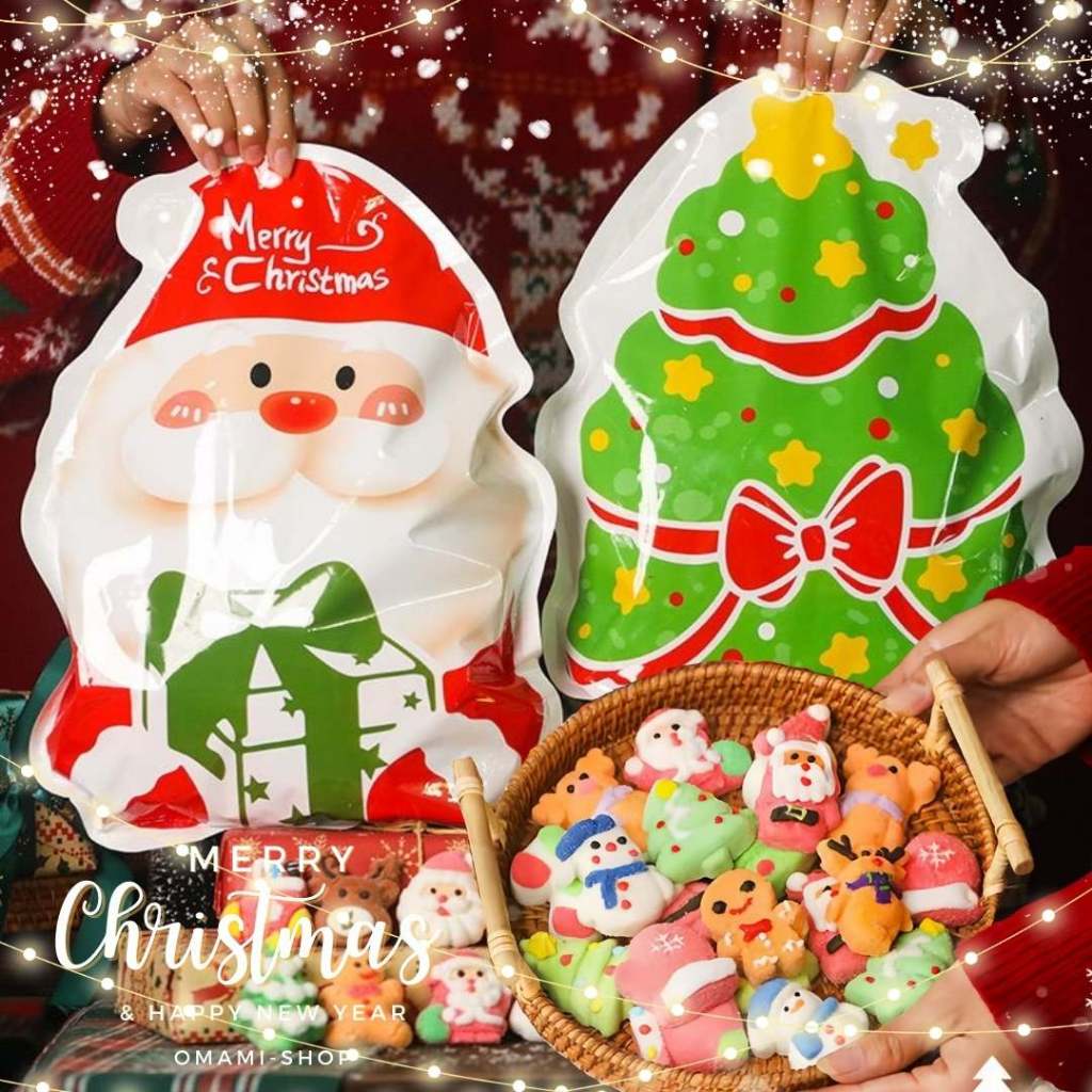 มาร์ชเมลโล่ คริสต์มาส (1ถุง/120-500g.) Marshmallow Christmas รสผลไม้รวม เยลลี่เคี้ยวหนึบ รสหวาน อร่อย ขนมคริสต์มาส