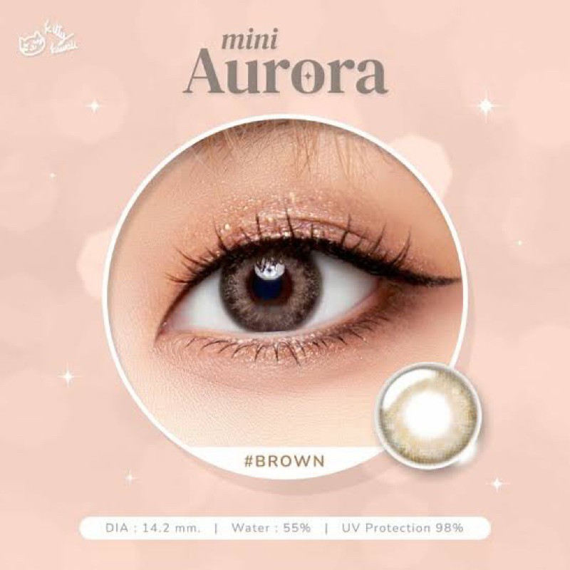 คอนเเทคเลนส์ kittykawaii mini aurora brown (dia 14.2)