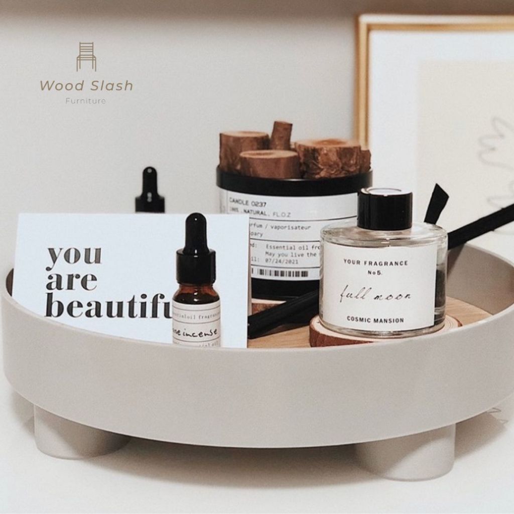 Wood Slash Decor ถาดใส่ของ ถาดใส่เครื่องสำอางค์ สไตล์มูจิ มินิมอล ขนาด 26x26x2.5 ซม