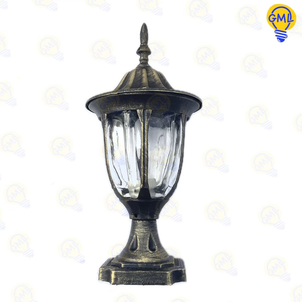 โคมไฟหัวเสา ทรงกลม สนิมทอง (ไม่รวมหลอดไฟ) Pole Lamps