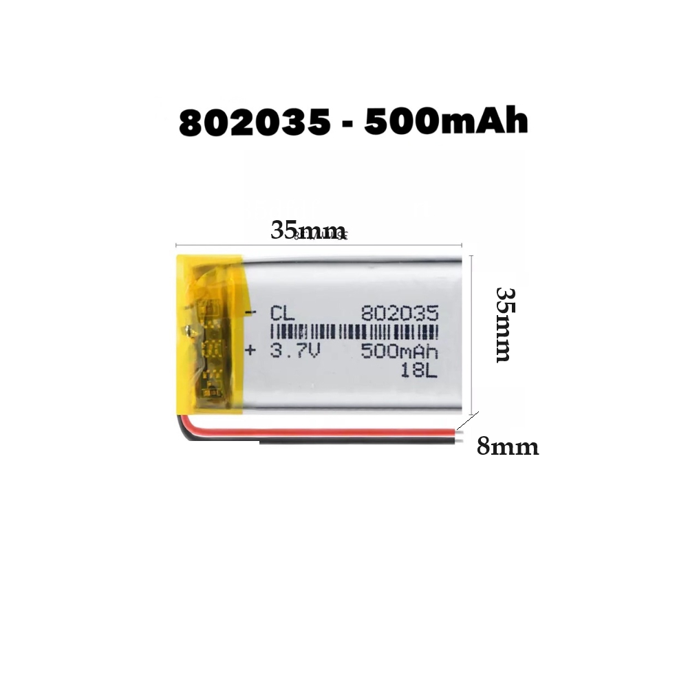 802035 500mah 3.7v battery Polymer สำหรับบลูทูธ mp3 mp4 บลูทูธหมวกกันน็อก