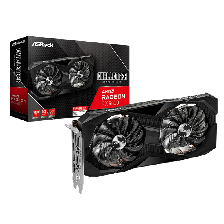 VGA (การ์ดแสดงผล) ASROCK AMD RADEON RX 6600 CHALLENGER D 8GB - 8GB GDDR6 (RX6600 CLD 8G)