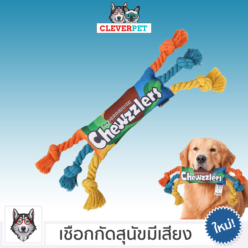 [ส่งฟรี ] Doglemi ของเล่นสุนัข เชือกกัด เชือกขัดฟัน ของเล่นสุนัขทนทาน Dog Toy CleverPet