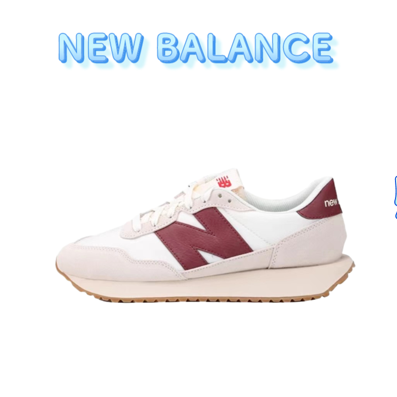 New Balance NB 237 รองเท้ากีฬาสําหรับผู้ชายและผู้หญิงรุ่นมินิสีขาว