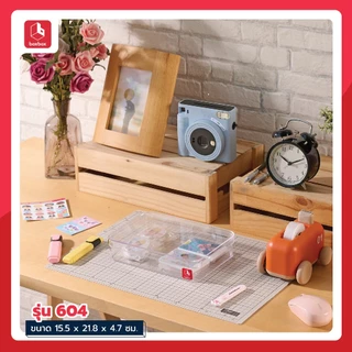 boxbox กล่องใสใส่ของอเนกประสงค์ รุ่น Simple กล่องทรงแบน เก็บอุปกรณ์ DIY อุปกรณ์สำนักงาน