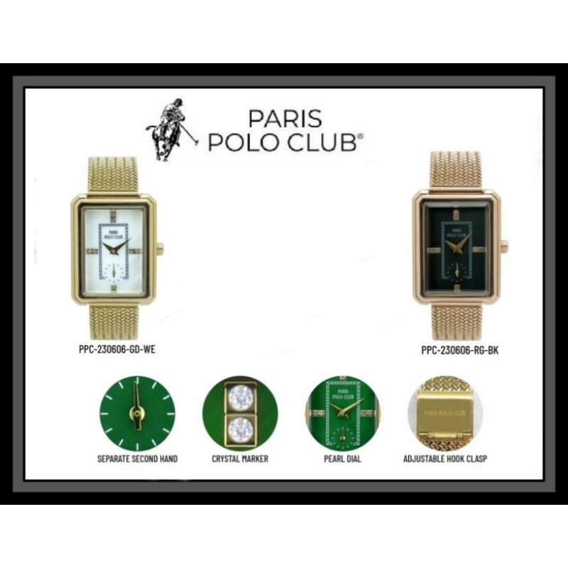 Paris Polo Club นาฬิกาผู้หญิง รุ่น PPC-230606  สีทอง  สีโรสโกลด์