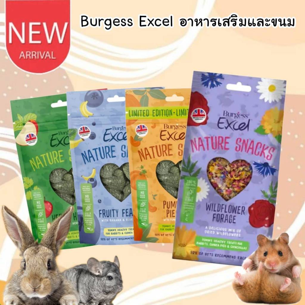 CatHoliday เบอร์เจส เอ็กเซล Burgess Excel ดอกไม้อบแห้ง คุกกี้ ขนมสัตว์ฟันแทะ กระต่าย ชินชิล่า แกสบี้