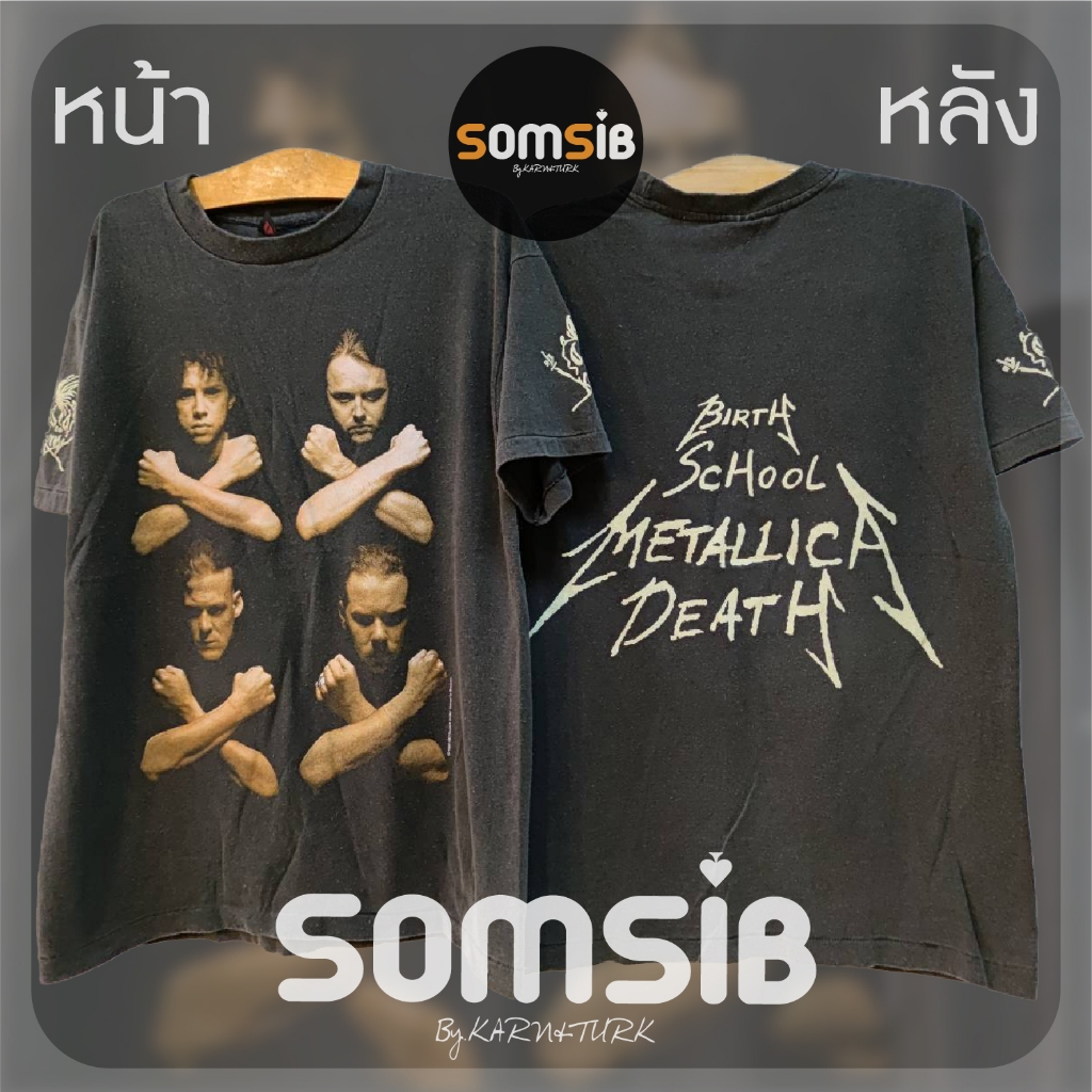 เสื้อ ผ้าเฟด วง Metallica - Birth School Death [แขนสั้น/แขนยาว]