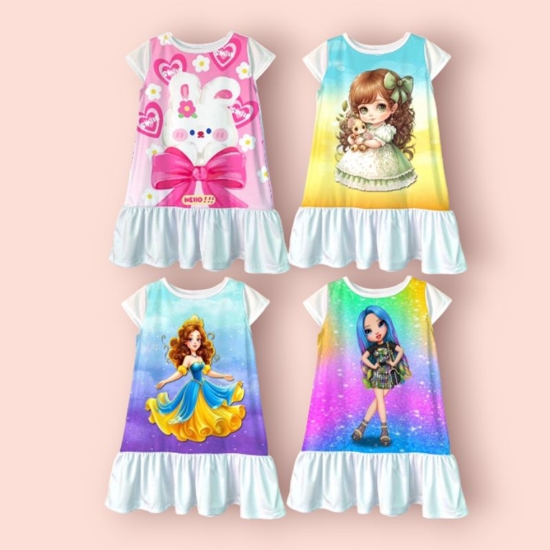 My_Kids shop ชุดเด็กหญิงลายเจ้าหญิง ชุดกระโปรงเด็กหญิง ผ้านุ่มลื่น ใส่สบาย ลายสวยงาม พร้อมส่ง