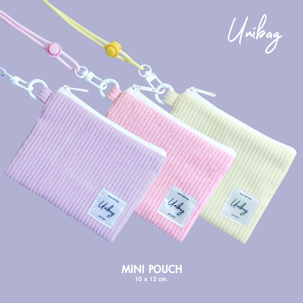 กระเป๋าคล้องคอ Mini Pounch ใส่เหรียญ ใส่บัตร พร้อมส่ง จัดส่งภายใน 1-2 วัน