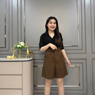 K1 กางเกงผู้หญิง ผ้าไมโครจีบคู่ ยาว20นิ้ว