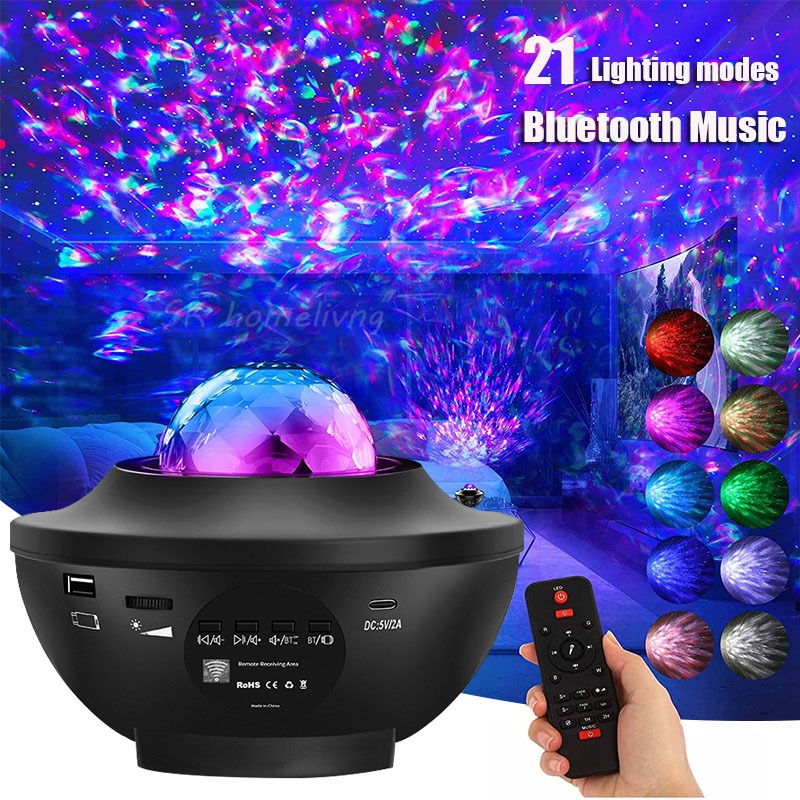 มีของพร้อมส่ง❤ โคมไฟโปรเจคเตอร์ พร้อมลำโพงบลูทูธ ไฟแต่งห้อง sky projector ไฟตกแต่งห้อง โคมไฟดาว ไฟตกแต่งห้องนอน