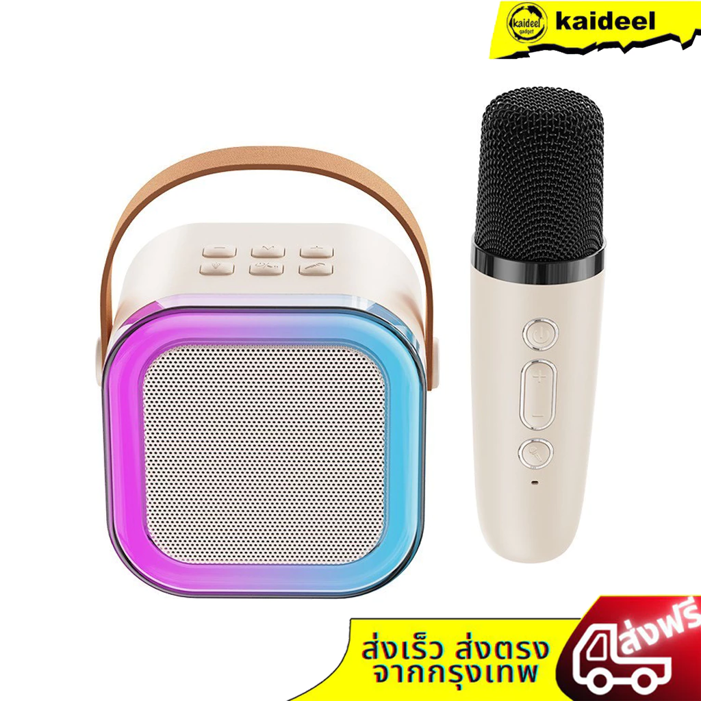 【พร้อมส่งจากไทย】แบบพกพา Mini K12 ลำโพงบลูทูธไมโครโฟนคู่รองรับ USB/TF/AUX ลำโพงบลูทูธแบบพกพา