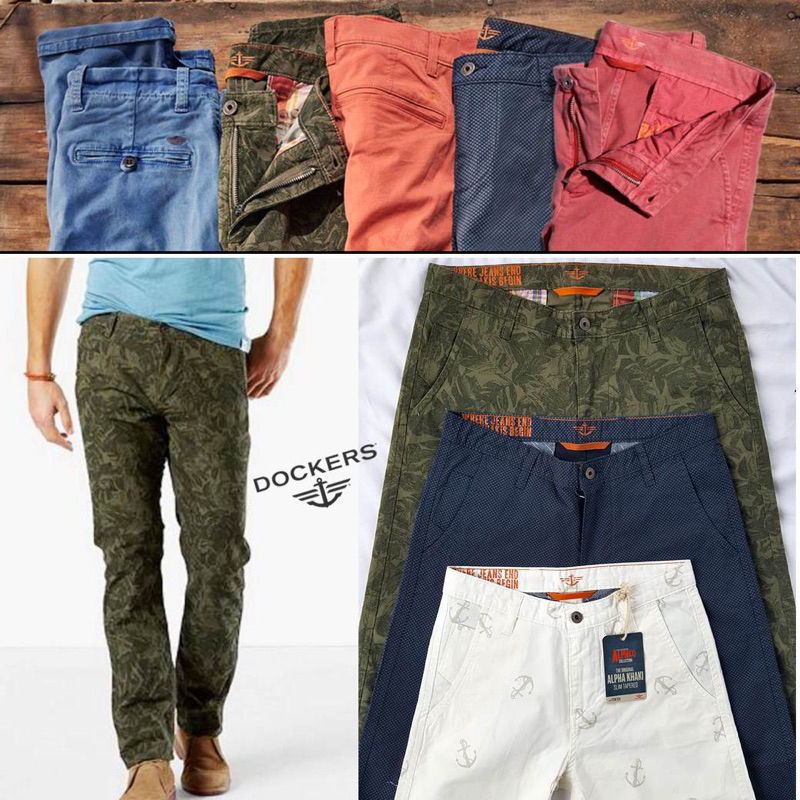 กางเกงขายาวDockers Alpha Stretch Printed Pant  ( ผ้ายืดหยุ่น )