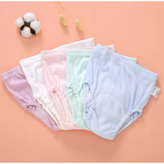พร้อมส่ง กางเกงเลิกเพิส สีเรียบ กางเกงผ้าอ้อม สำหรับฝึกฉี่ ซักใส่ซ้ำได้