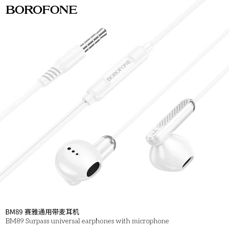 【ของแท้100% 】หูฟัง Borofone BM89 มีไมค์โครโฟนสามารถ คุยโทรศัพ์ ฟังเพลง และเล่นเกมส์ได้ เหมาะกับโทรศัพท์ aux 3.5mm/type-C