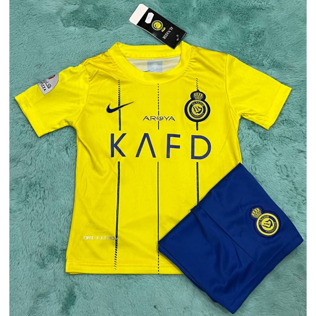 ชุดฟุตบอลเด็ก ALL-NASSR KIDS รุ่นใหม่ ฤดูกาลปี2024 ได้ทั้งชุด (เสื้อพร้อมกางเกง)