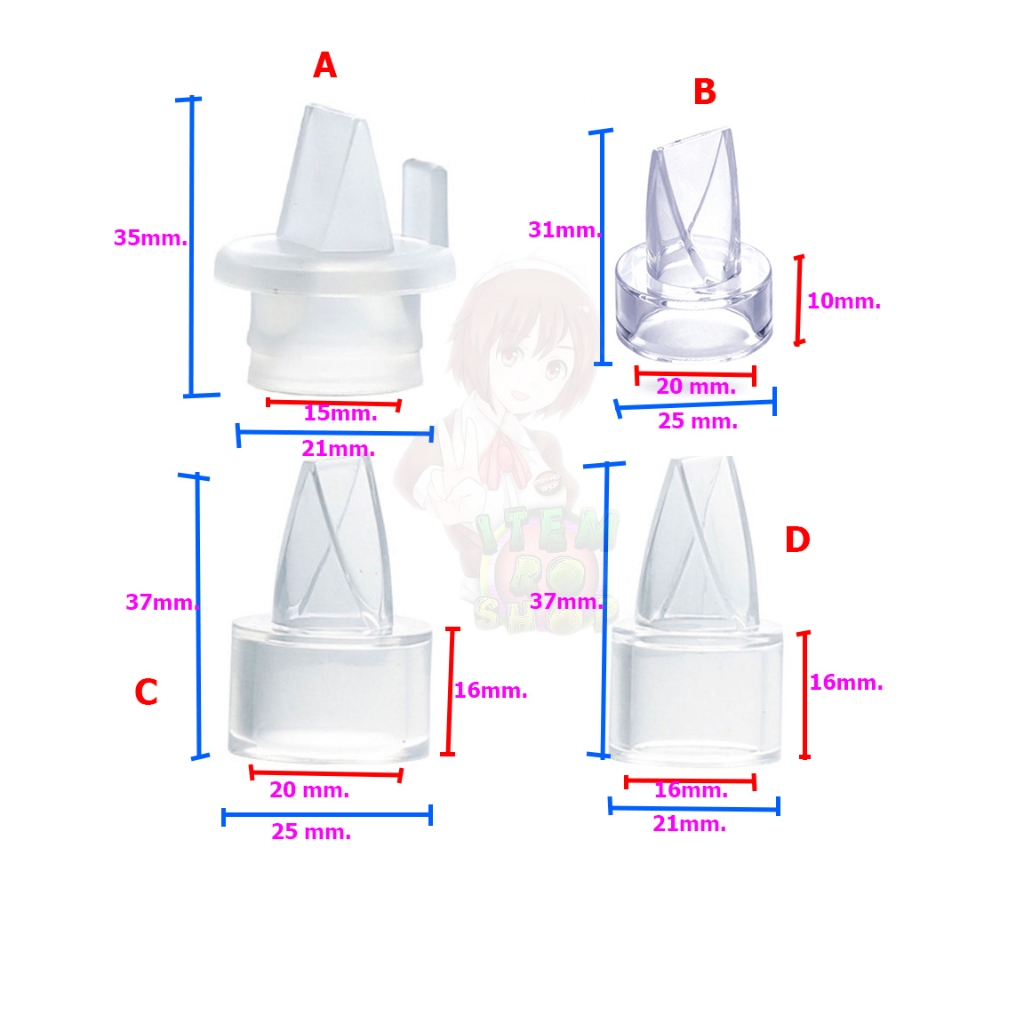 อะไหล่เครื่องปั้มนม วาล์วปากเป็ด มีหลายขนาดเทียบใช้งานได้หลายรุ่น ซิลิโคนเกรดอย่างดี A+ duckbill valve