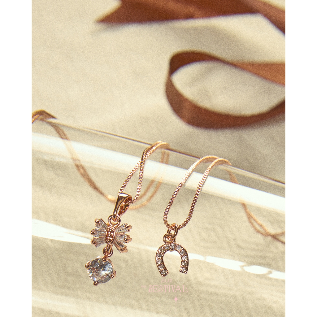 Julys - lucky horseshoe and ladybug necklace