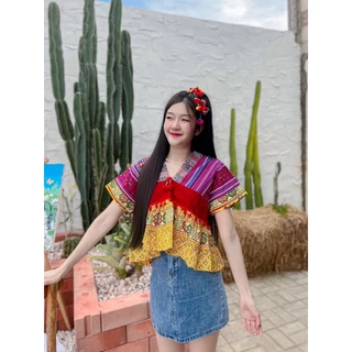 เสื้อเด็กดอย เสื้อคอวีกะเหรี่ยง เสื้อพื้นเมือง ลายช้าง/ลายดอก น่ารักๆ/สินค้ามีพร้อมส่ง