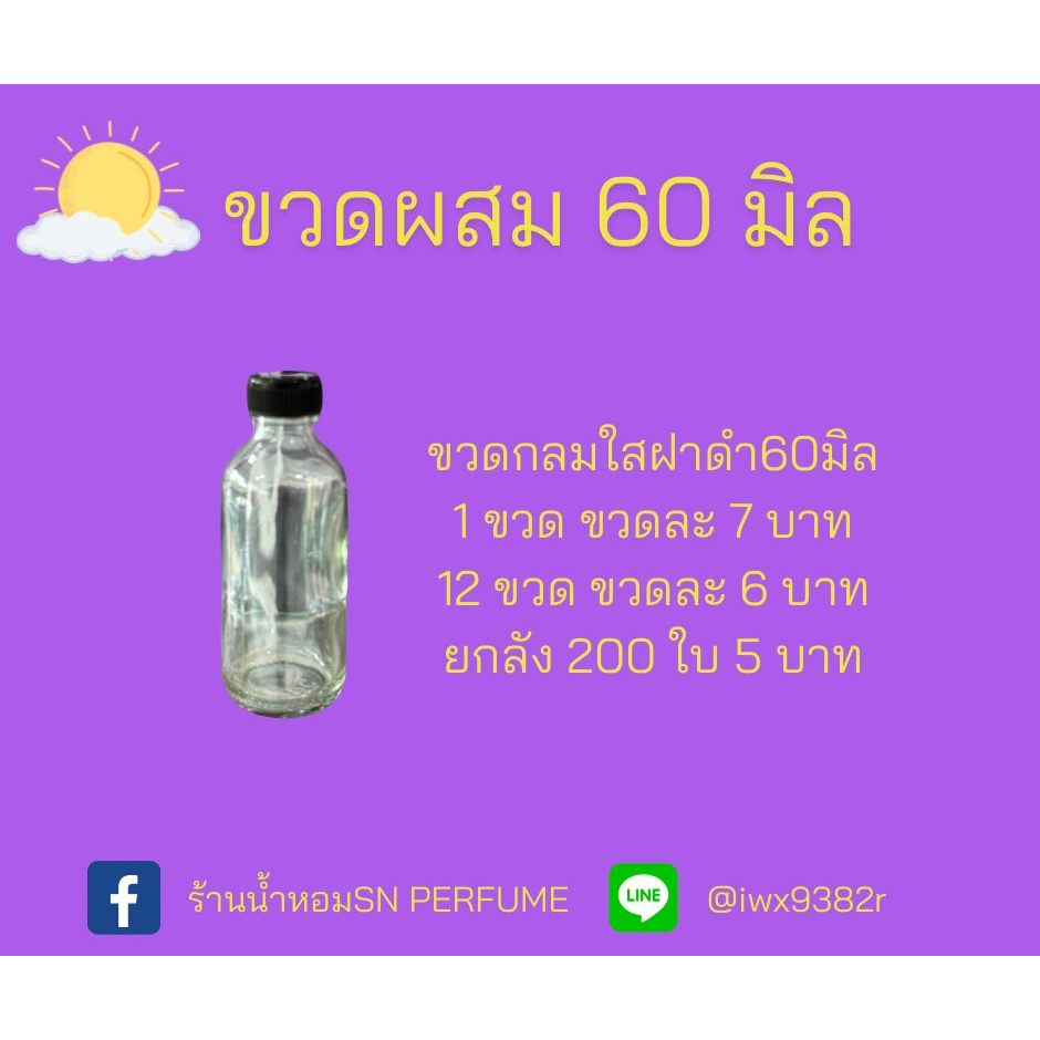 ขวดผสมน้ำหอมขวดแก้วกลมใส+ฝาจุกใน+ฝาพลาสติค