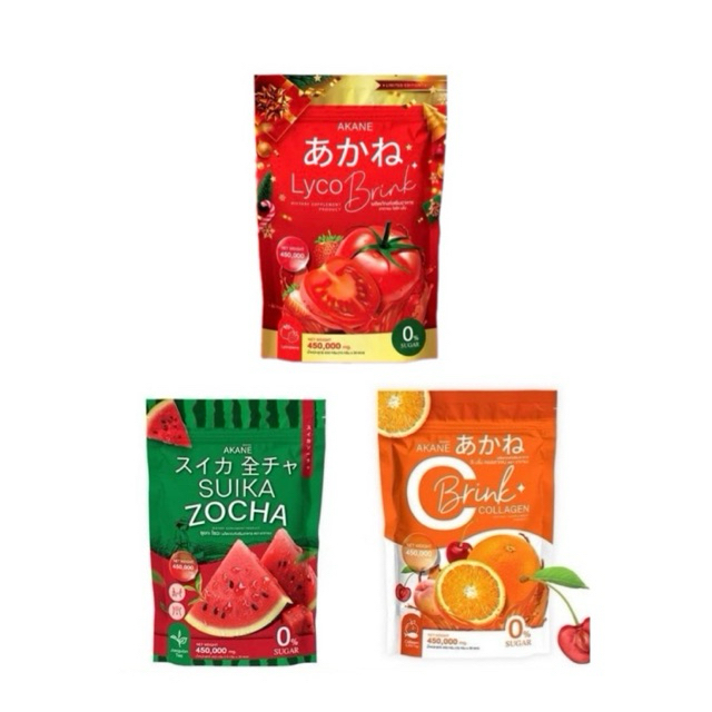 อากาเนะ ไลโค บริ้ง & AKANE C Brink Collagen อากาเนะ ซี บริ๊งค์ คอลลาเจน &ซุยกะ โซฉะ อากาเนะ [ 1ห่อมี 30 ซองเล็ก]