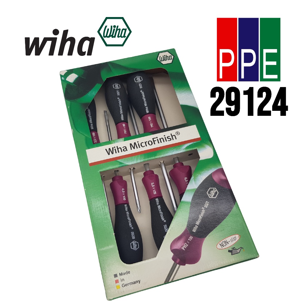 29124 [Wiha] ชุดไขควงกันลื่น Wiha Microfinish 5520MF HK6