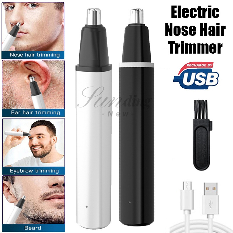 เครื่องโกนขนจมูกไฟฟ้า USB กําจัดขนจมูก หู แบบชาร์จไฟได้ แบบพกพา สําหรับผู้ชาย สำหรับผู้ชาย ใหม่แบบพกพาไฟฟ้าจมูกผม A2619
