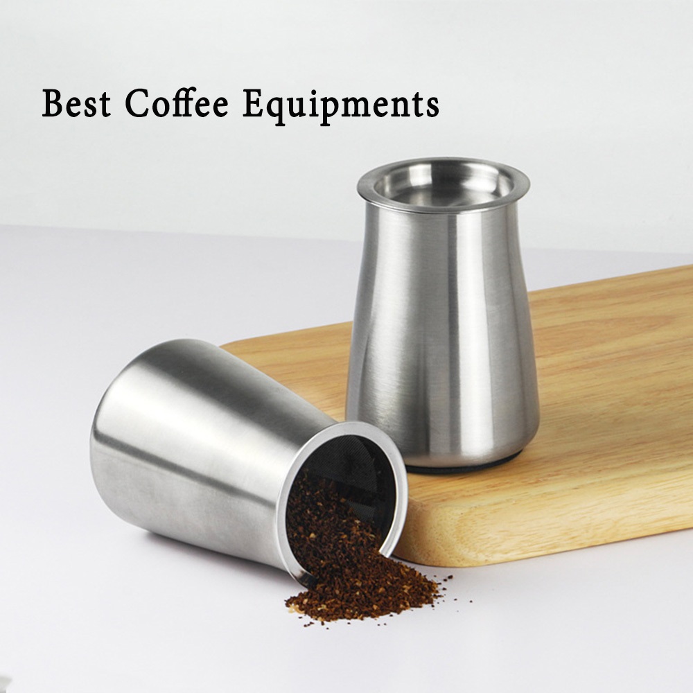 พร้อมส่ง｜304ตะแกรงร่อนผงกาแฟ สเตนเลส กันฝุ่น เครื่องครัว ทรายกรองผงกระจายกลิ่นถ้วยผงรับกาแฟ