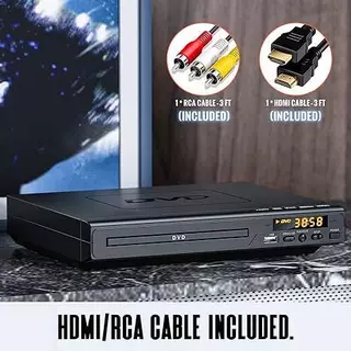 เครื่องเล่นแผ่น DVD/VCD/CD/USB VCR Player พร้อมสาย HDMI สาย AV 1080P