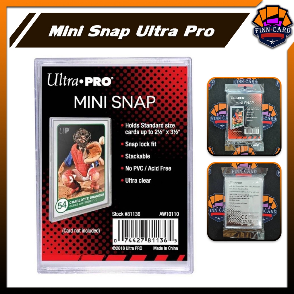 Ultra Pro Mini Snap กรอบพลาสติคแบบฝาครอบ กรอบใส กรอบใส่การ์ด สำหรับใส่การ์ด FR