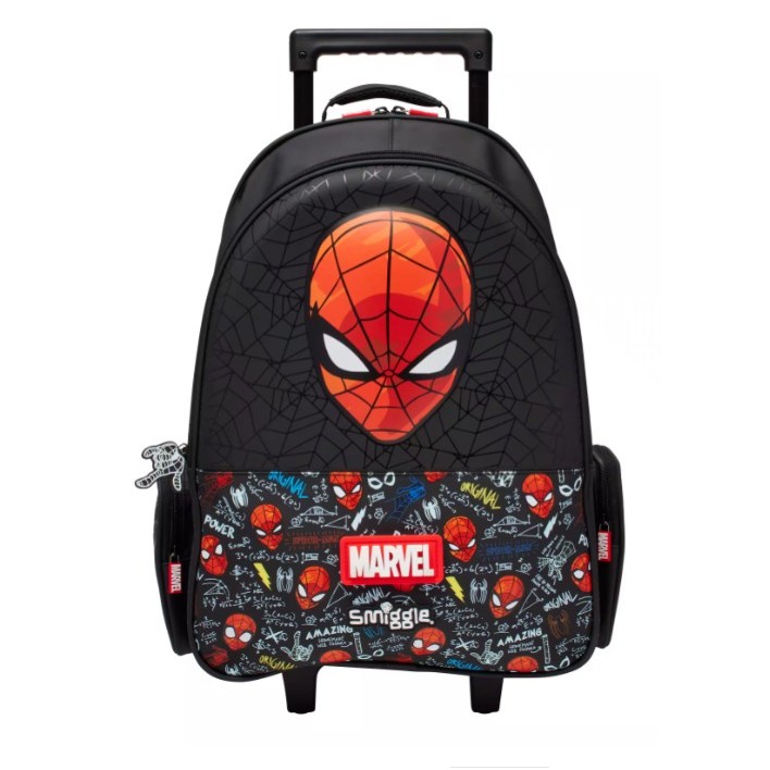 Smiggle Trolley Backpack With Light Up Wheels กระเป๋าล้อลากสมิกเกอร์ ลาย ล้อลาก-spider man พร้อมส่งในไทย
