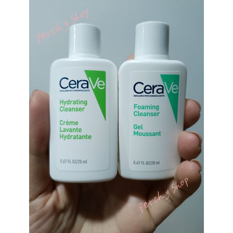 ถูก🔥แท้💯%Cerave Foaming Cleanser Gel 20ml./Cerave Hydrating Cleanser 20ml.
