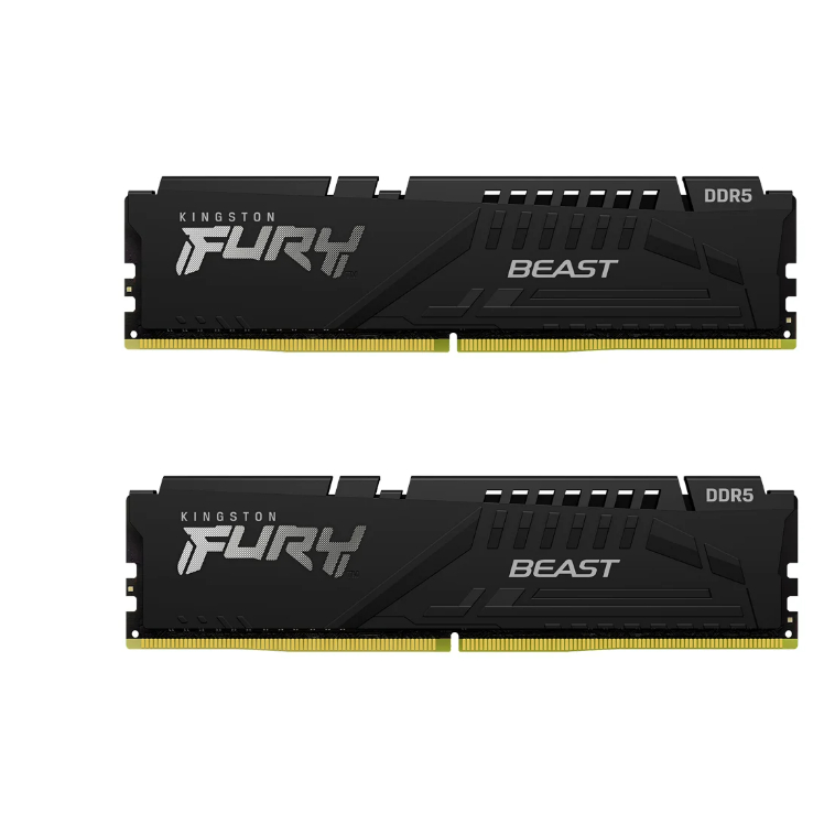 32GB (16GBx2) DDR5 5200MHz RAM (หน่วยความจำ) KINGSTON FURY BEAST DDR5 (BLACK) (KF552C40BBK2-32)