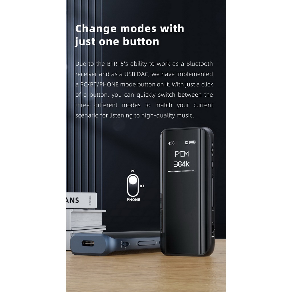 FiiO BTR15 DAC AMP จิ๋วไร้สาย สามารถใช้ Hires Wireless , DAC OTG , MQA ได้
